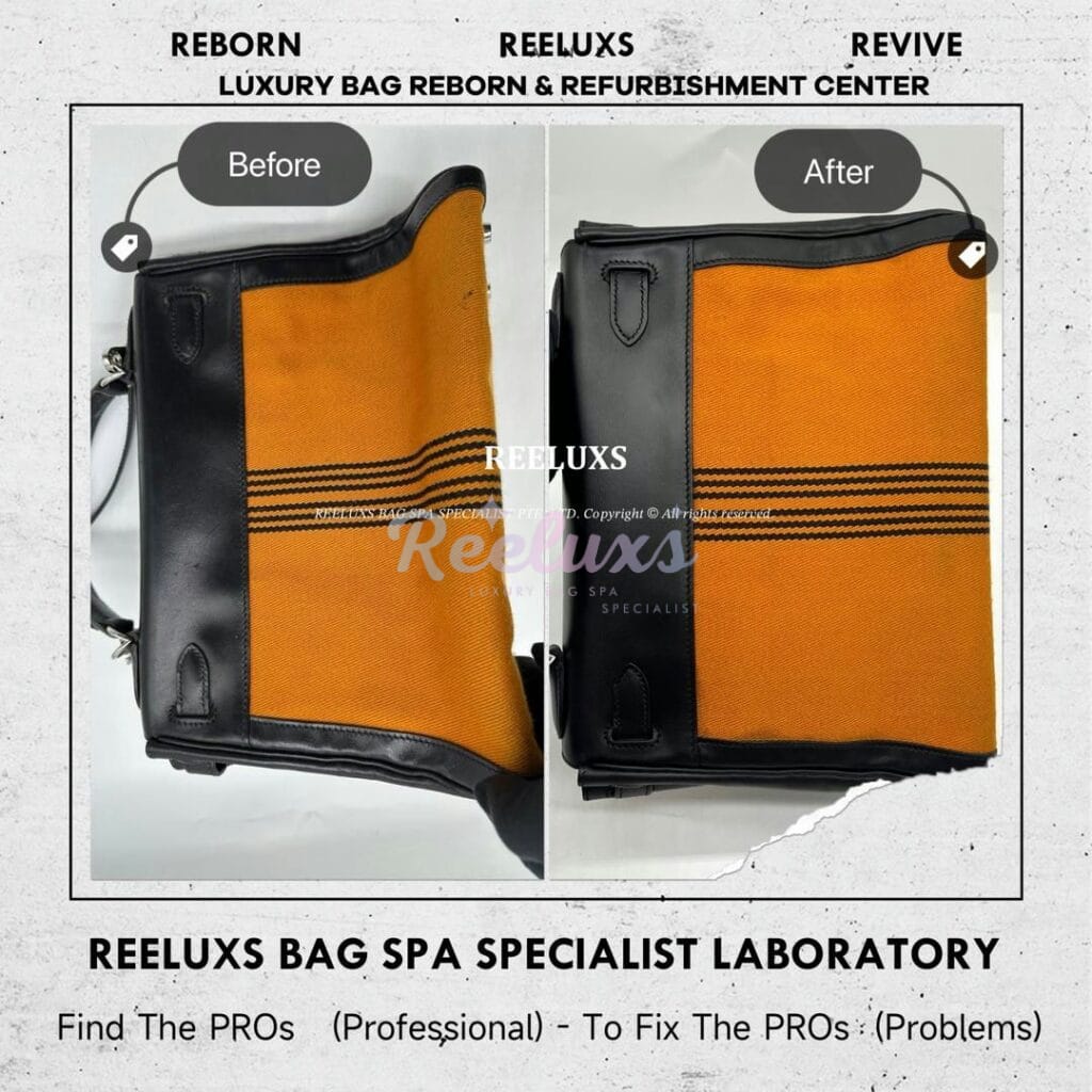 Kelly Handbag Leather Faded Scratches & Fabric Broken Refurbishment — frame 13