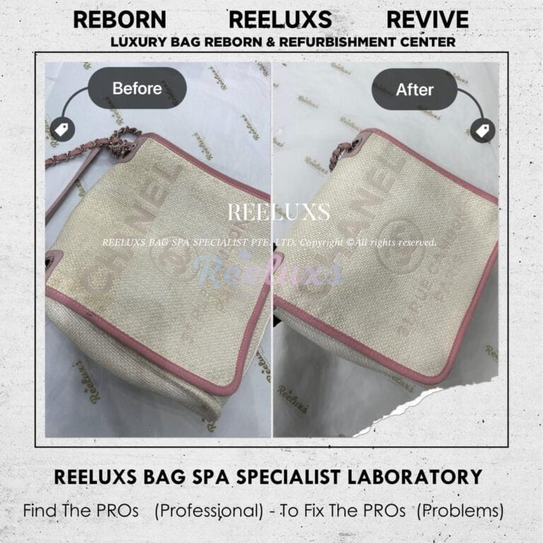 CHANEL Deauville Bag Yellowish Color Stain Problem Nano Fabric Treatment