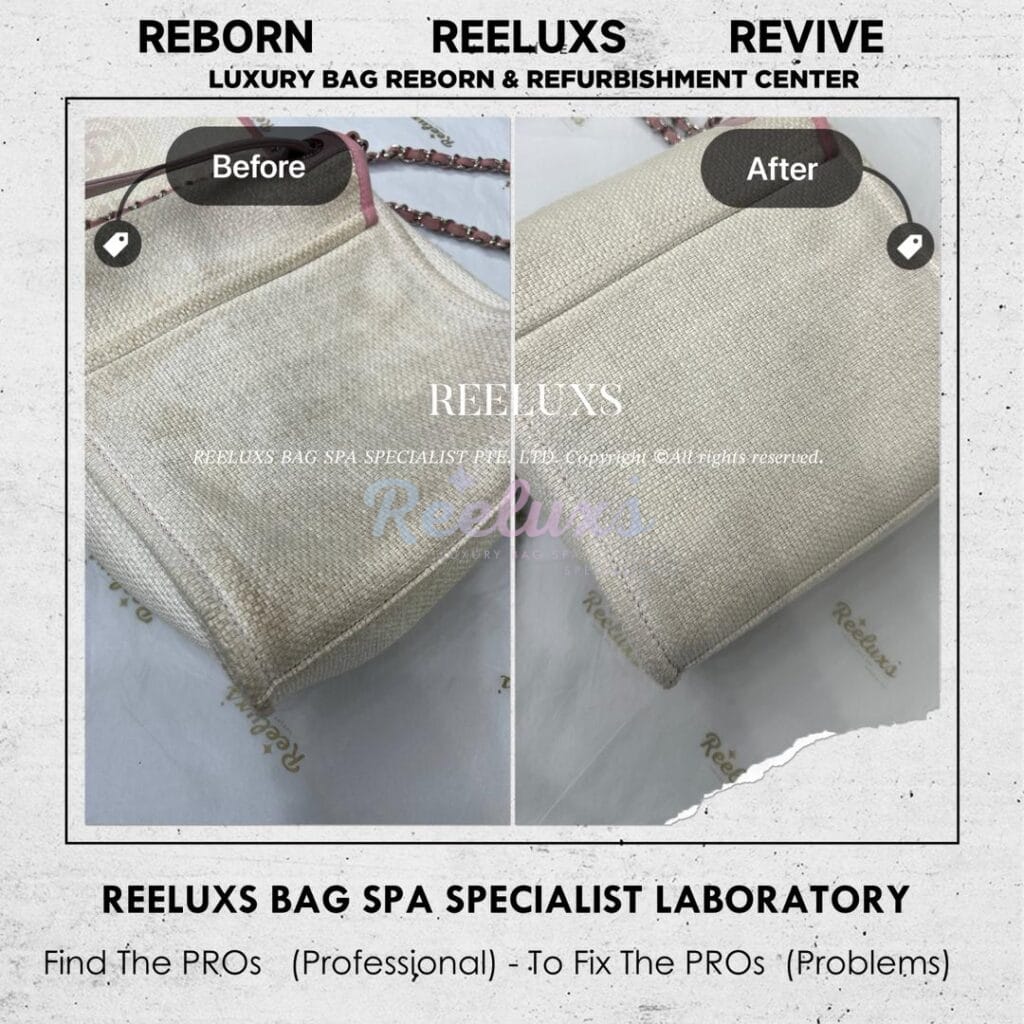 Deauville Bag Yellowish Color Stain Problem Nano Fabric Treatment — frame 3