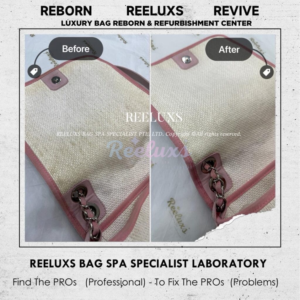 Deauville Bag Yellowish Color Stain Problem Nano Fabric Treatment — frame 7