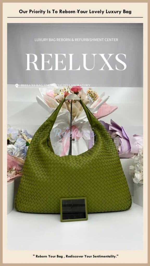 Large Veneta Hobo Intrecciato Leather Bag Color Faded & Peel Off Restoration — frame 7