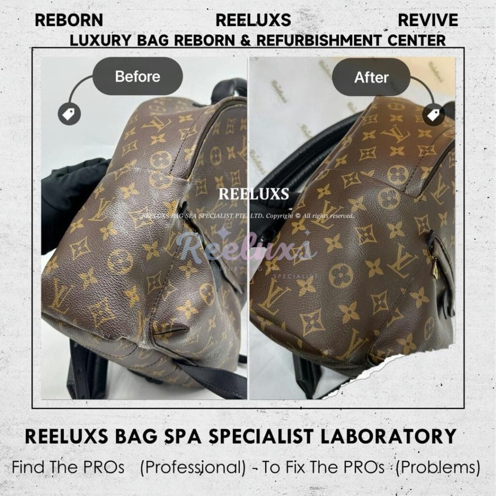 Palm Springs Backpack Canvas Coating Peel Off Oxidation Refurbishment — frame 4