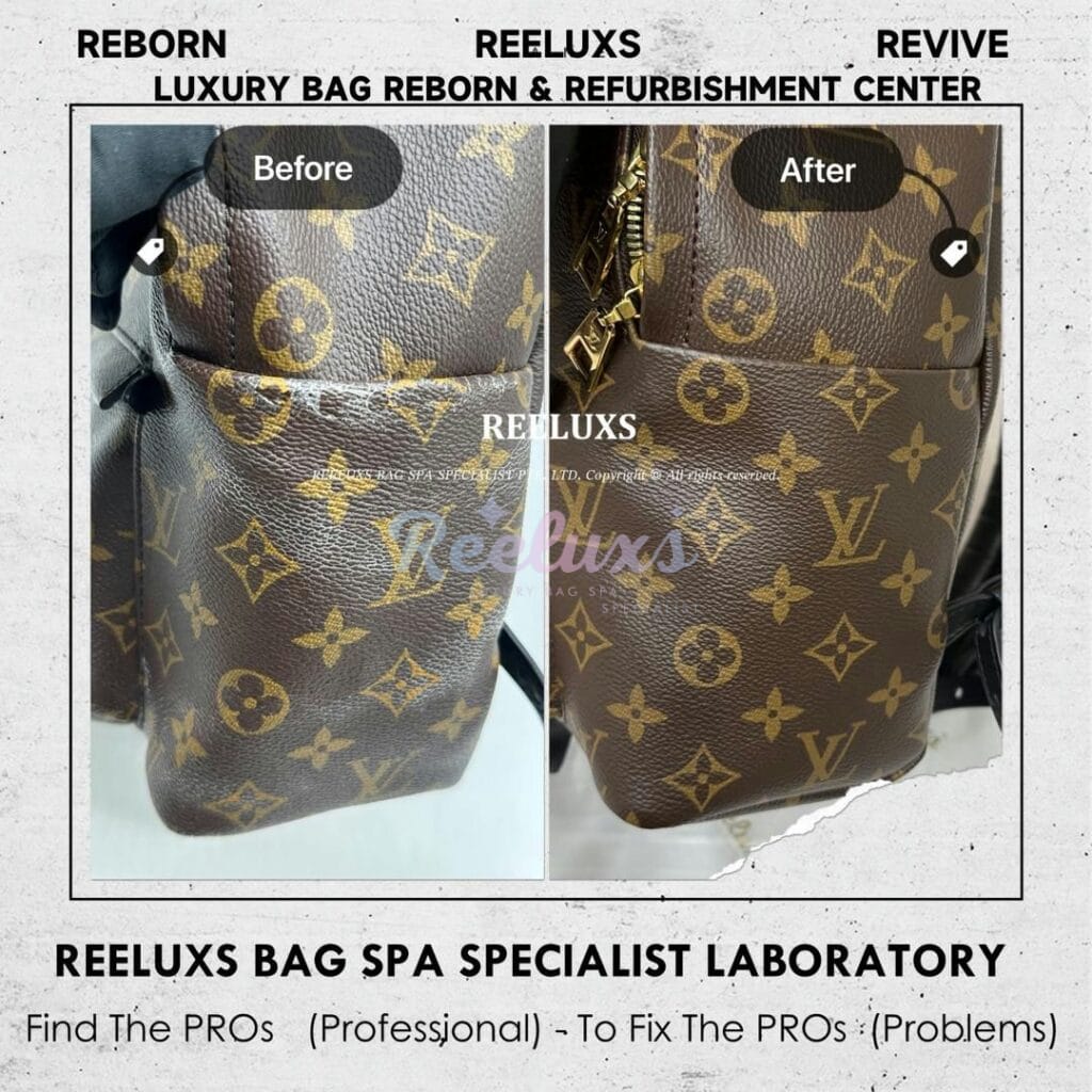 Palm Springs Backpack Canvas Coating Peel Off Oxidation Refurbishment — frame 8