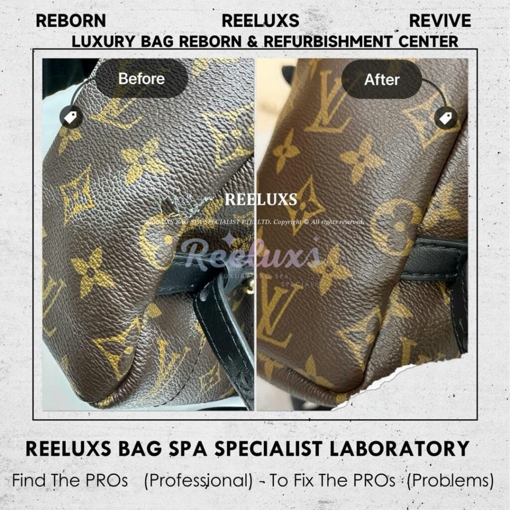 Palm Springs Backpack Canvas Coating Peel Off Oxidation Refurbishment — frame 3