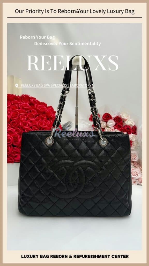 GST Black Leather Caviar Color Faded Corner Peel Off Damaged & Leather Run Of The Shape Structure Re-shape Refurbishment — frame 8