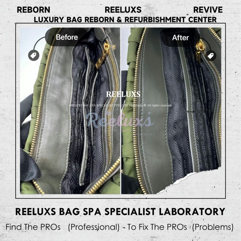 Tessuto Gaufre Nylon Handbag Leather Cracked & Peel Off Faded Refurbishment — frame 8