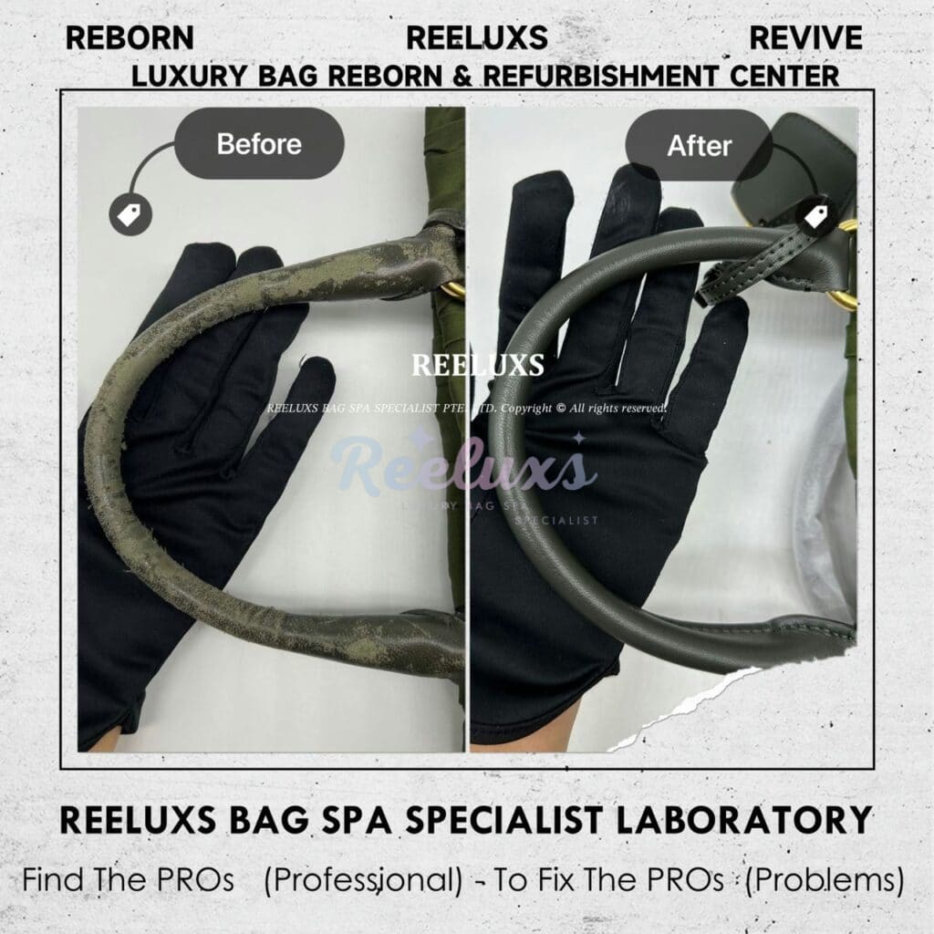 Tessuto Gaufre Nylon Handbag Leather Cracked & Peel Off Faded Refurbishment — frame 6