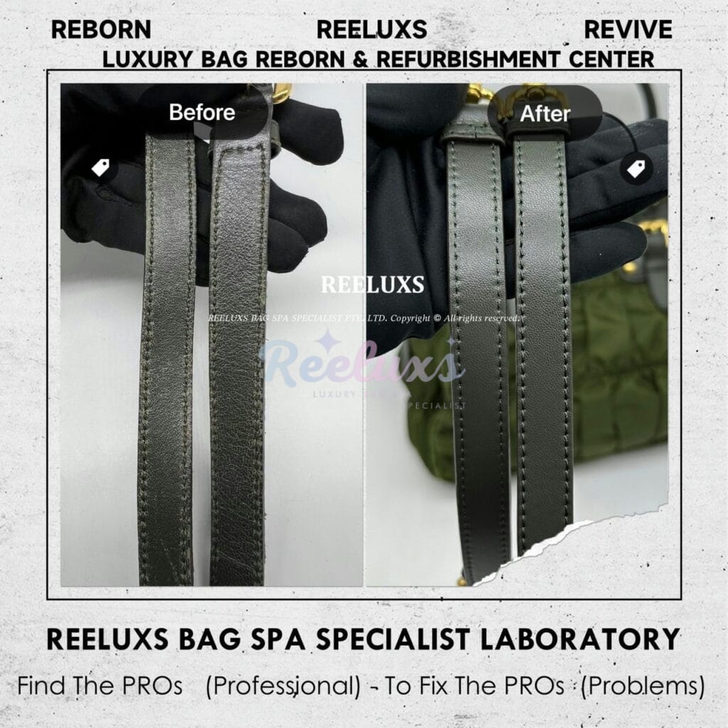 Tessuto Gaufre Nylon Handbag Leather Cracked & Peel Off Faded Refurbishment — frame 7