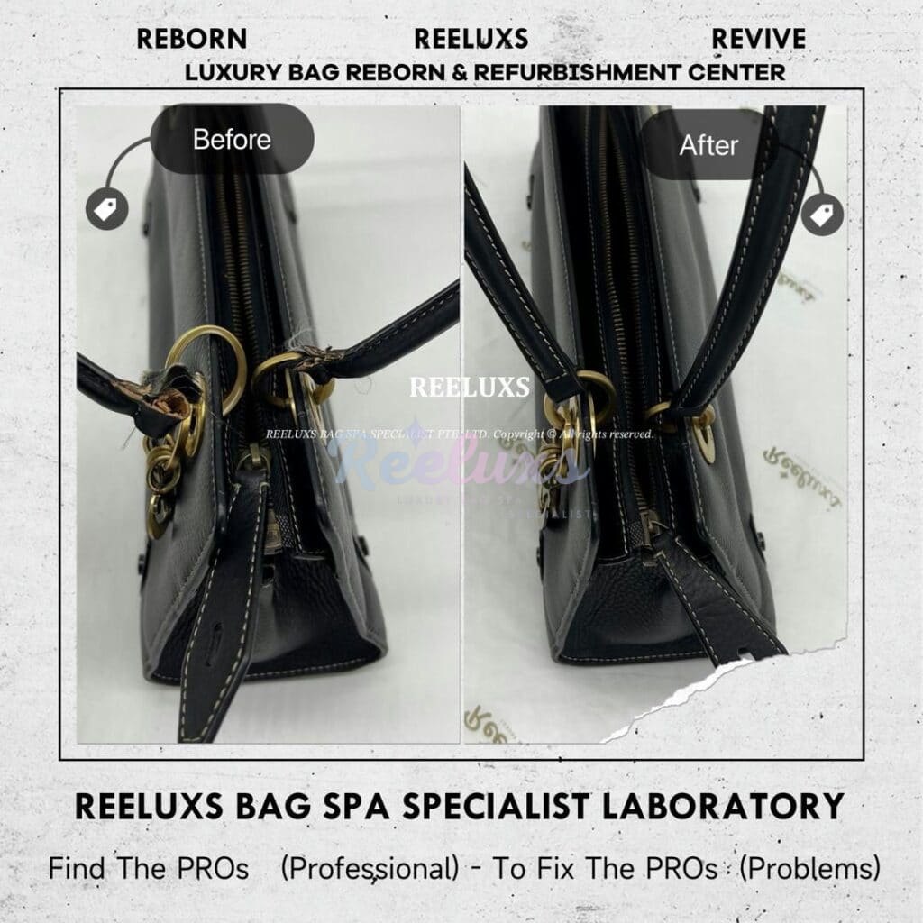 CHRISTIAN DIOR Black Calfskin Lady Dior East West Shopper Handbag Handle Leather Cracked & Broken Replacement — frame 6