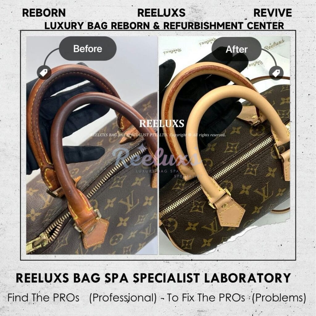 Speedy 25 Vachetta Cracked & Oxidation Customized To Longstrap Design Refurbishment — frame 2