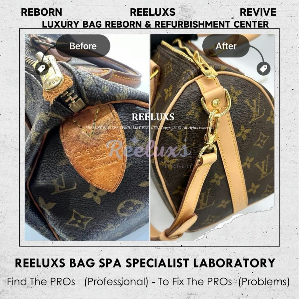 Speedy 25 Vachetta Cracked & Oxidation Customized To Longstrap Design Refurbishment — frame 5