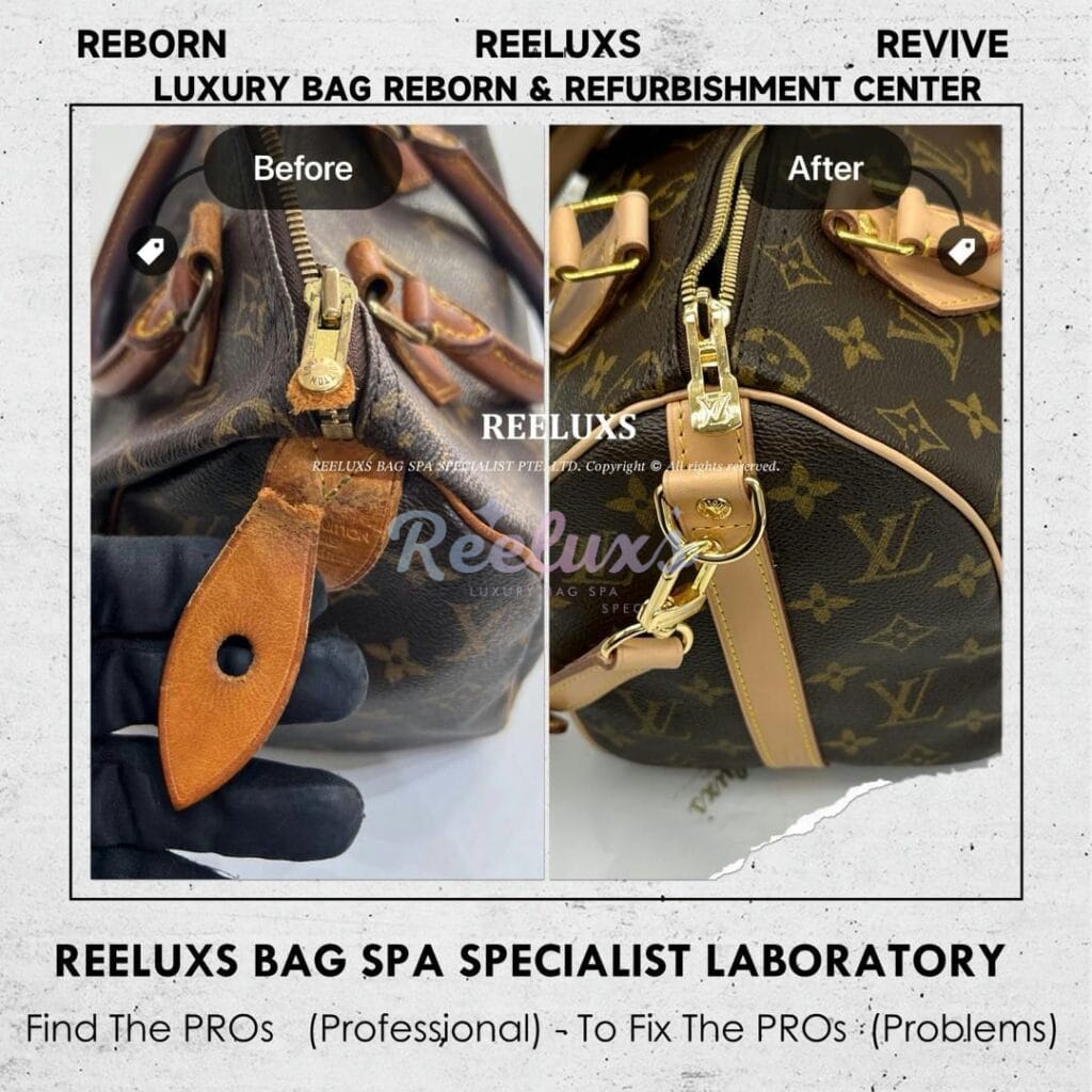 Speedy 25 Vachetta Cracked & Oxidation Customized To Longstrap Design Refurbishment — frame 4