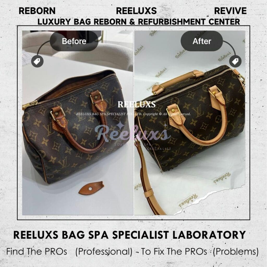Speedy 25 Vachetta Cracked & Oxidation Customized To Longstrap Design Refurbishment — frame 6
