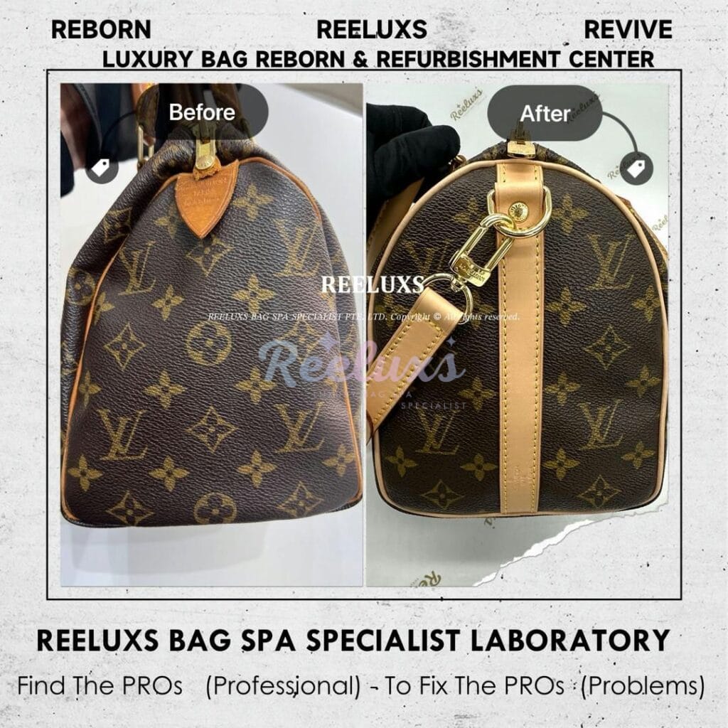 Speedy 25 Vachetta Cracked & Oxidation Customized To Longstrap Design Refurbishment — frame 15