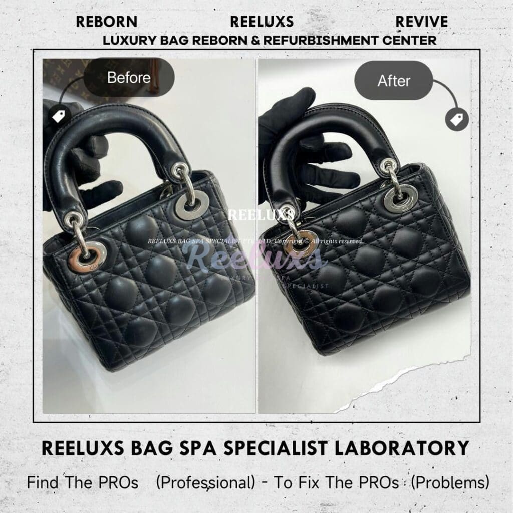 Handbag Color Faded Leather Peel Off Restoration Metal Rusty Platinium White Gold Re-plating Refurbishment — frame 4