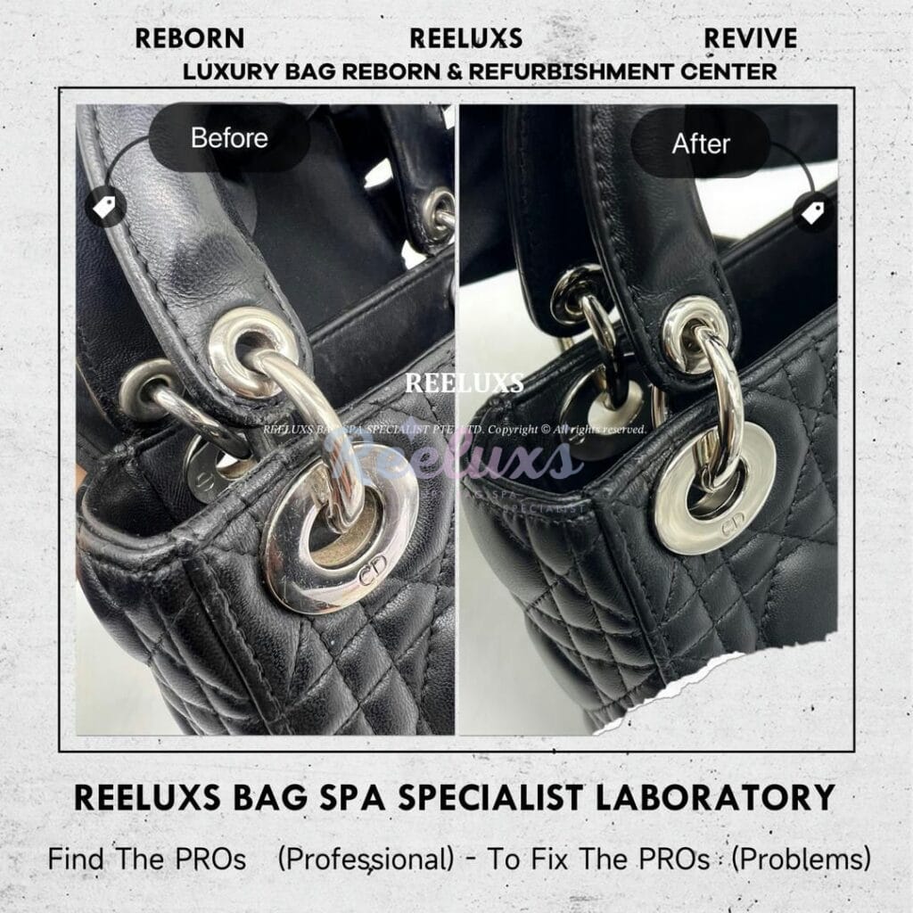 Handbag Color Faded Leather Peel Off Restoration Metal Rusty Platinium White Gold Re-plating Refurbishment — frame 3