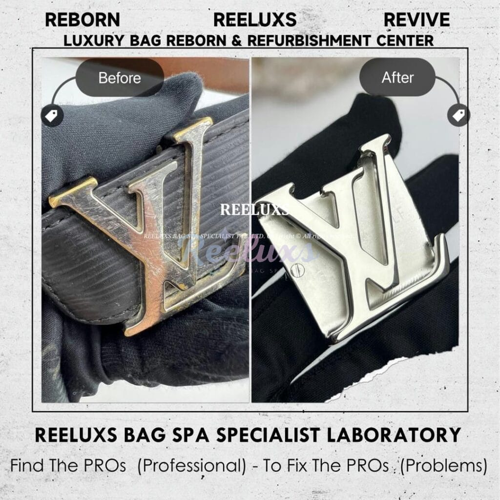 Belt Buckle Heavy Scratches & Oxidation White Gold Platinium Refurbishment — frame 1