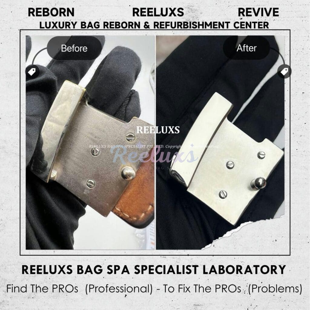 Belt Buckle Heavy Scratches & Oxidation White Gold Platinium Refurbishment — frame 5