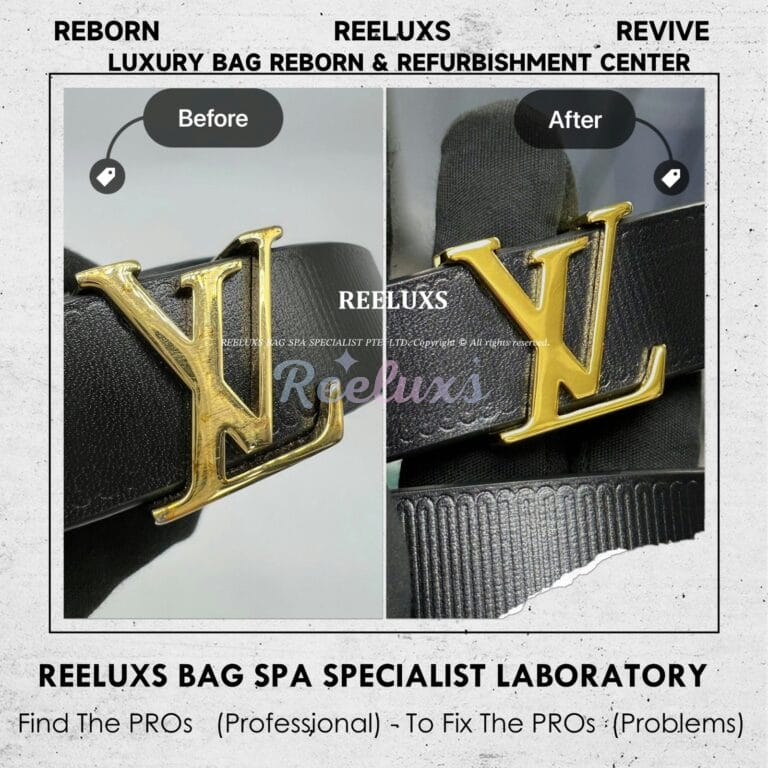 LOUIS VUITTON Belt Buckle Heavy Scratches & Oxidation 24K Gold Plated Refurbishment