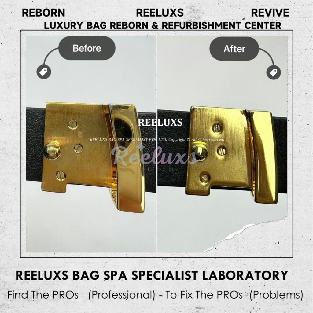 Belt Buckle Heavy Scratches & Oxidation 24K Gold Plated Refurbishment — frame 3