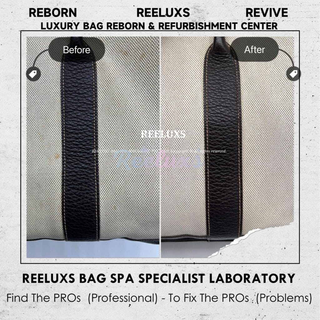 Garden Party Handbag Fabric Yellowish Nano Fabric Treatment Leather Color Peel Off Damaged Restoration — frame 8