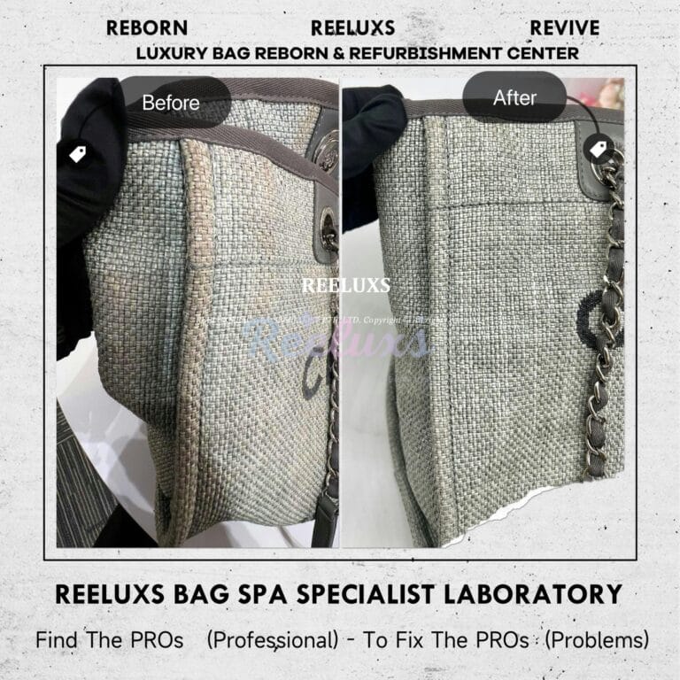 CHANEL Deauville Tote Bag Corner Yellowish Problem Nano Spa Treatment