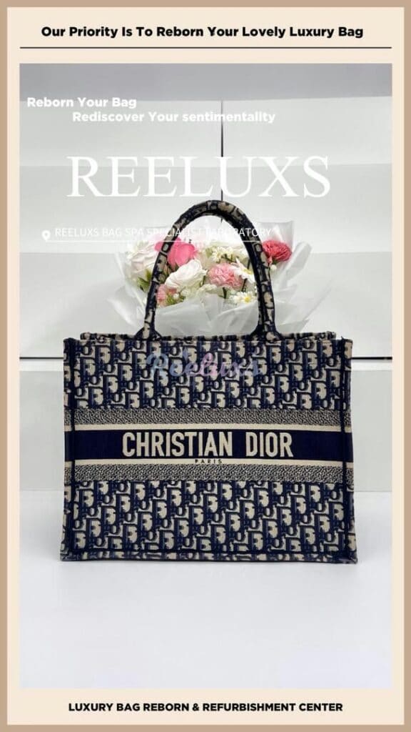 CHRISTIAN DIOR Book Tote Bag Fabric Color Transfer & Faded Restoration — frame 3