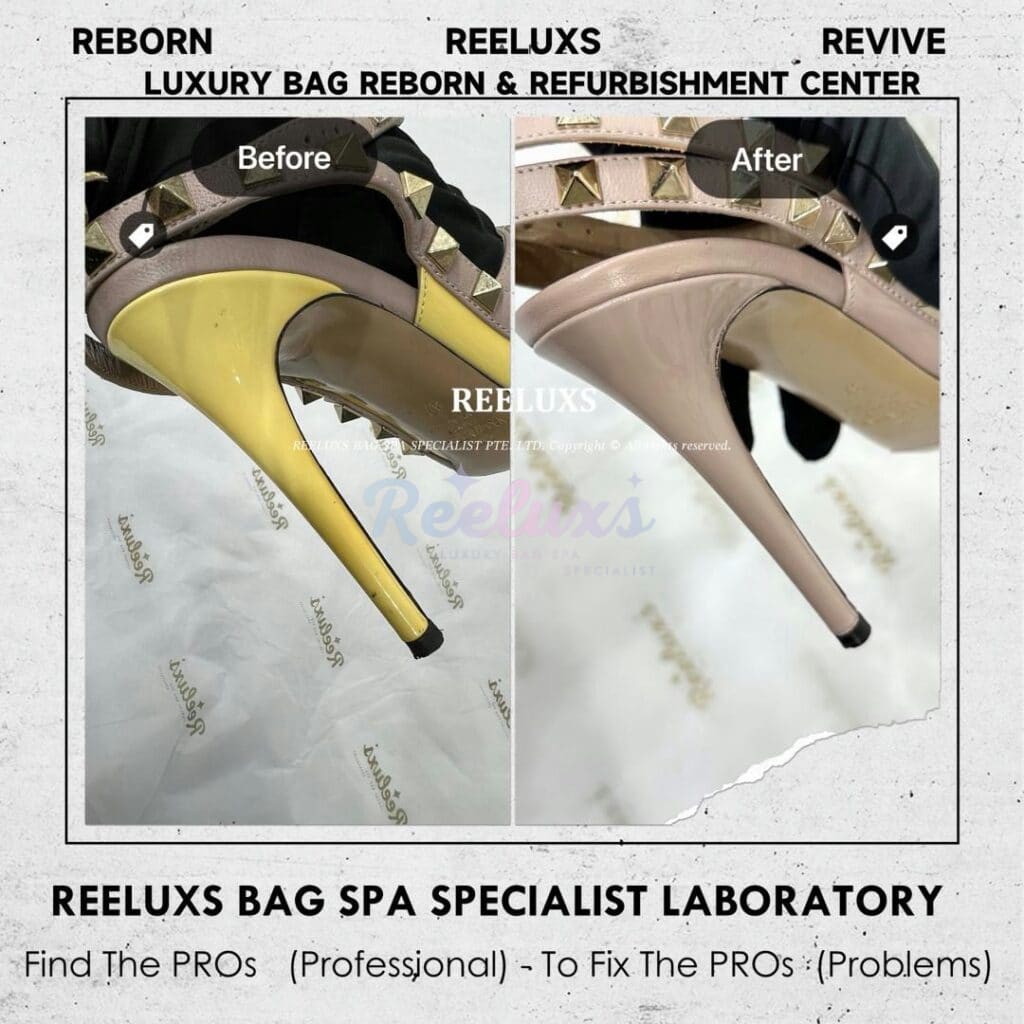VALENTINO Garavani Rockstud Pumps Patent Color Oxidation & Sole Heavy Wear &… — frame 5