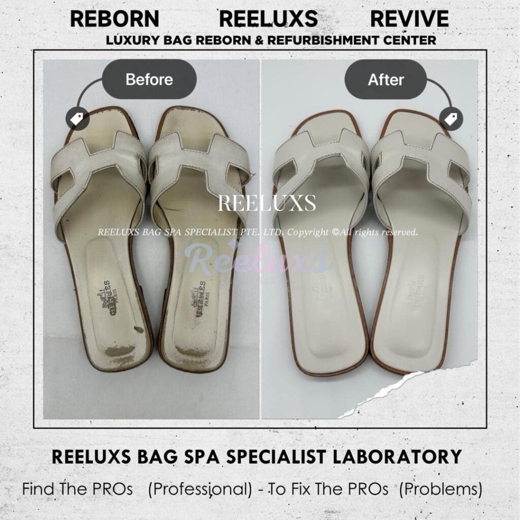 HERMES Oran Sandal Color Leather Faded Peel Off Side Sole Cracked &… — frame 9