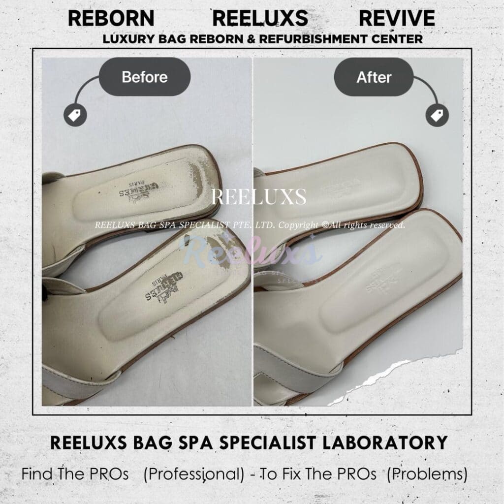 HERMES Oran Sandal Color Leather Faded Peel Off Side Sole Cracked &… — frame 8