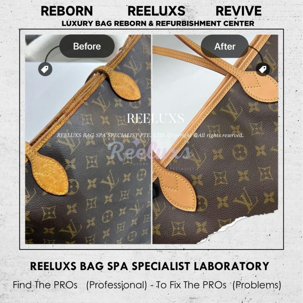 Neverful MM Entire Vachetta Cracked & Broken Refurbishment — frame 6