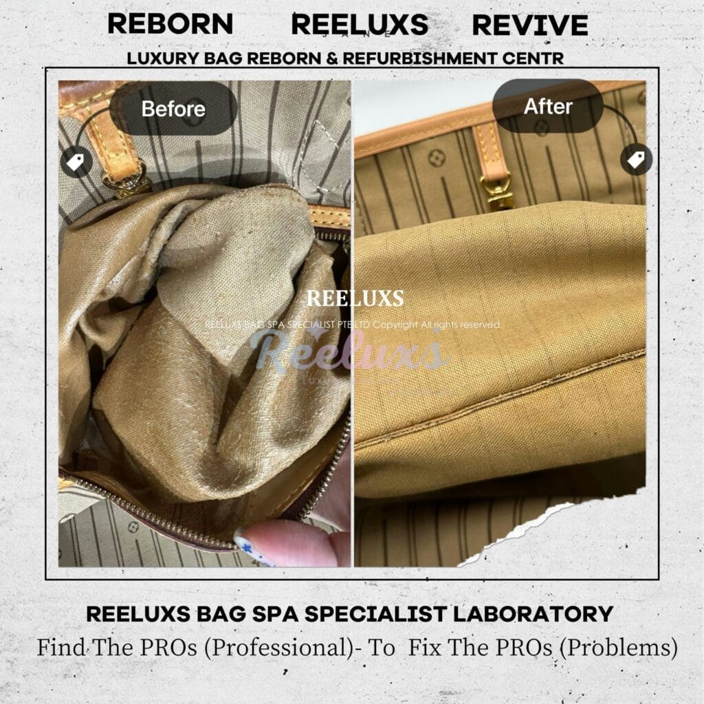 Neverful MM Entire Vachetta Cracked & Broken Oxidation Refurbishment — frame 4
