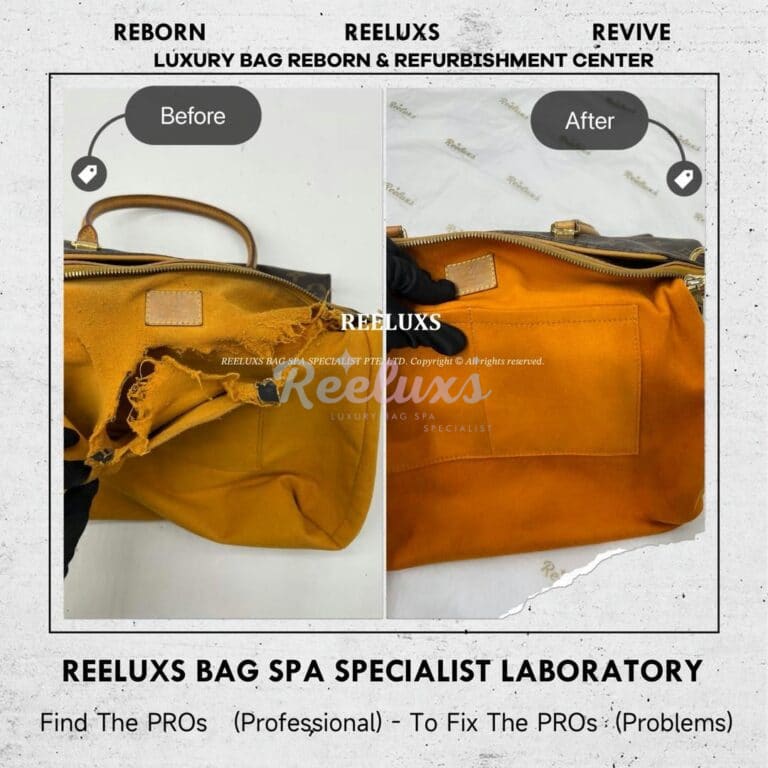 LOUIS VUITTON MONTAIGNE GM – Interior Suede Leather Broken & Damaged Refurbishment