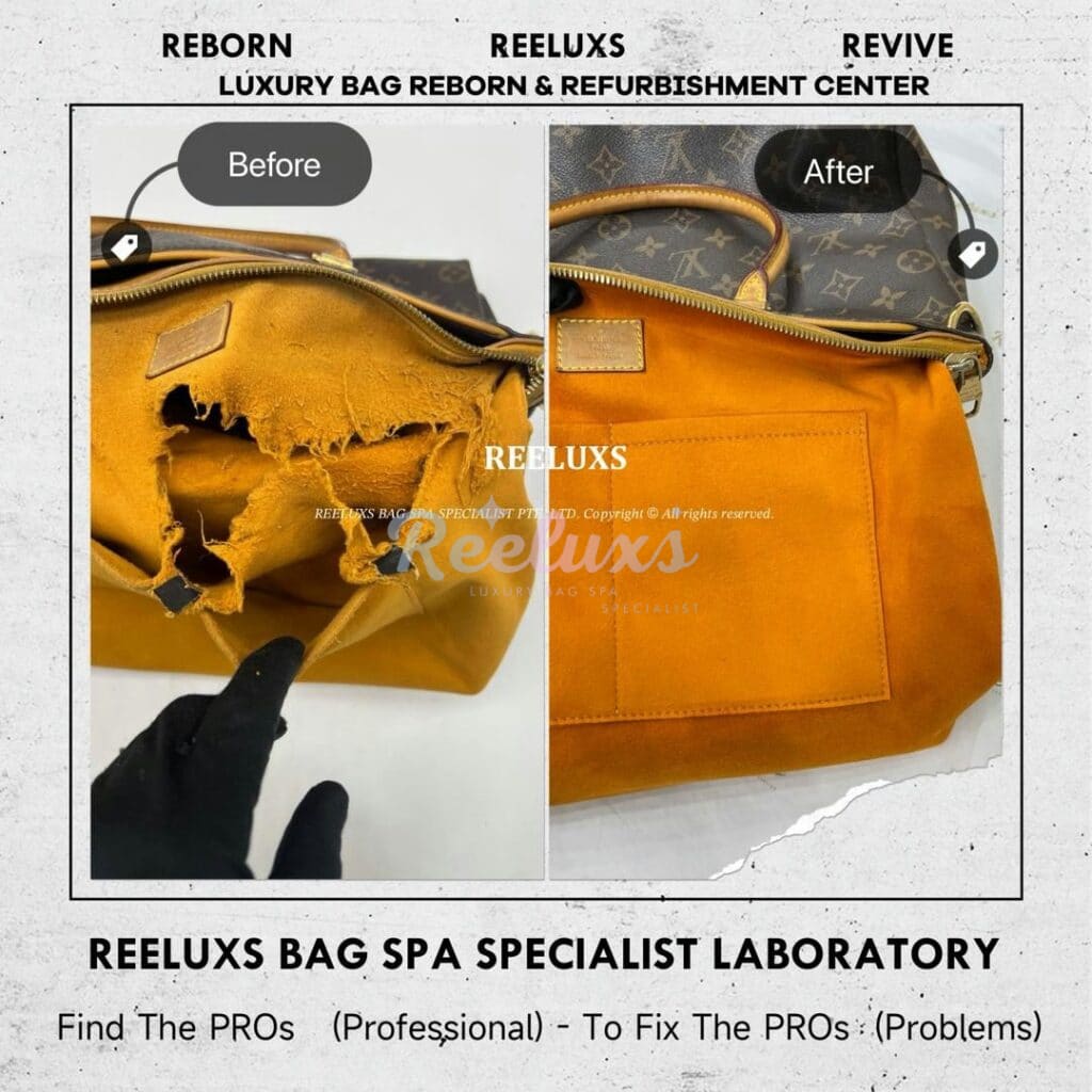Louis Vuitton MONTAIGNE GM – Interior Suede Leather Broken & Damaged Refurbishment