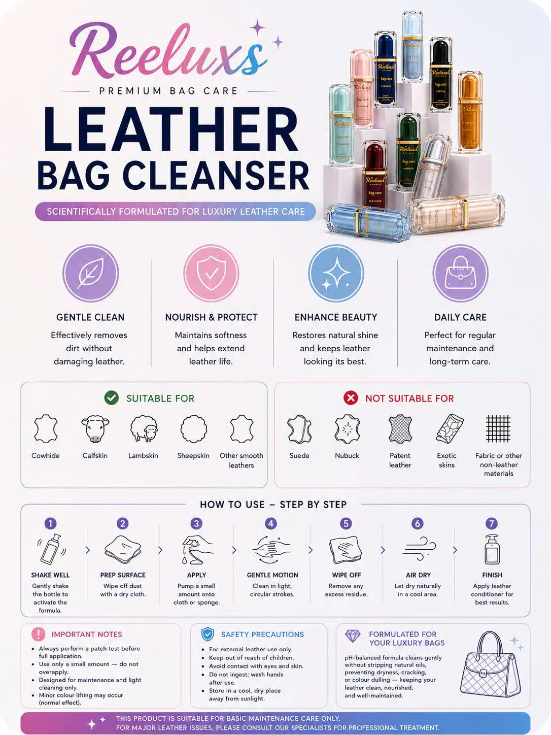 REELUXS Leather Bag Cleanser 6 REELUXS Leather Bag Cleanser - Image 6