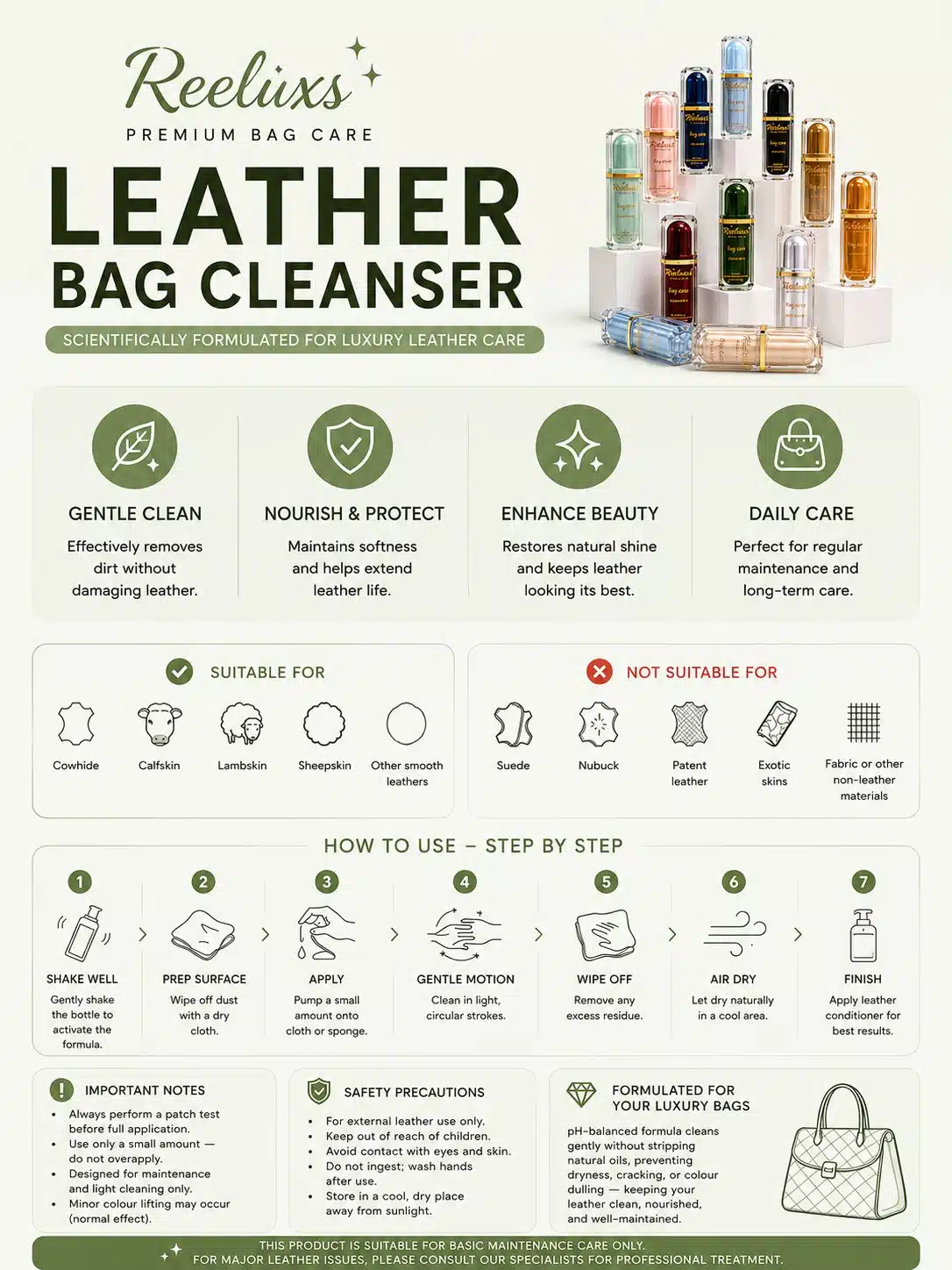 REELUXS Leather Bag Cleanser 4 REELUXS Leather Bag Cleanser - Image 4