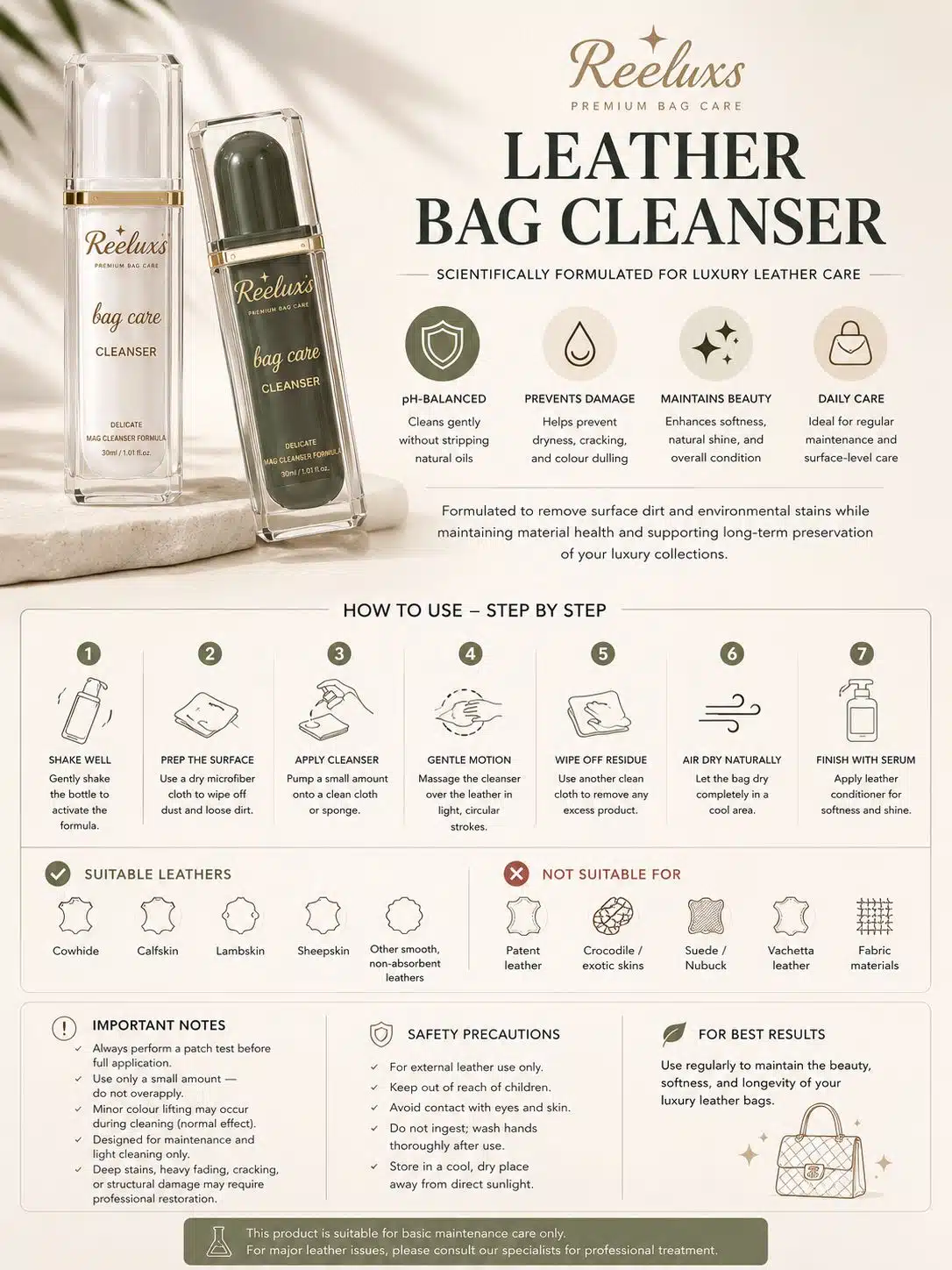 REELUXS Leather Bag Cleanser 14 REELUXS Leather Bag Cleanser - Image 14