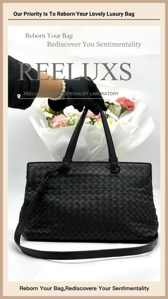Intrecciato Nappa Leather Handbag Leather Color Faded Entire Oil Edge Cracked &… — frame 8
