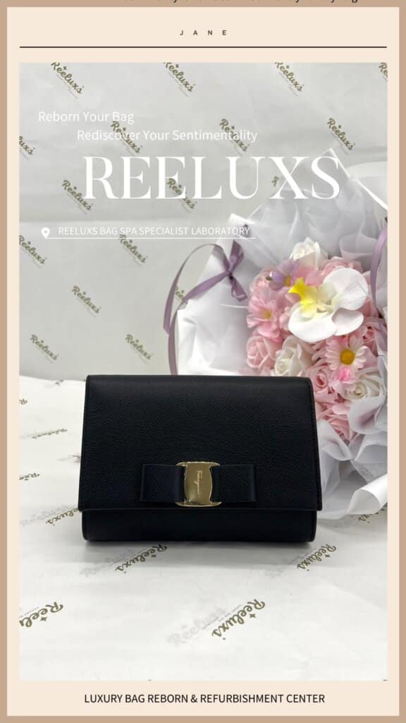SALVATORE FERRAGAMO Vara Bow Wallet On Chain Button Lock Broken — frame 3