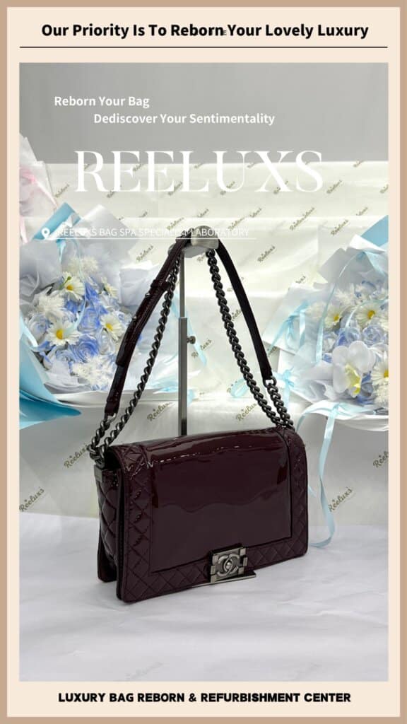 Boy Chanel Patent Leather Bag Sticky Faded Problem Patent Leather Restoration |… — frame 7