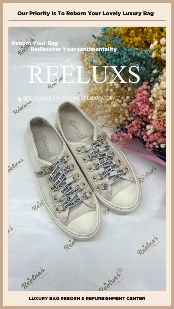 Christian Dior Walk ‘N’Dior Sneakers Fabric Black & Yellowish Stain Problem Nano… — frame 4