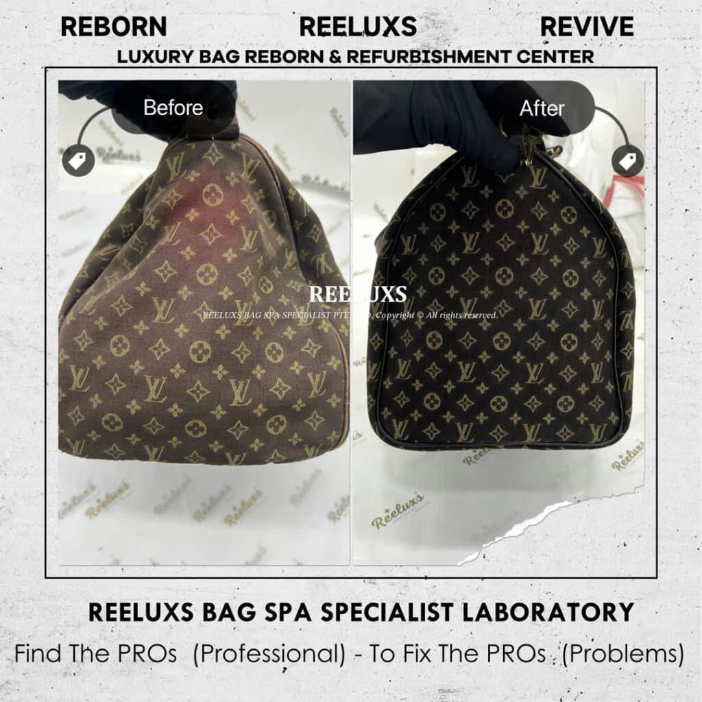 Louis Vuitton Fabric Speedy Handbag Leather Pipping Peel Off Fabric Color Faded… — frame 2