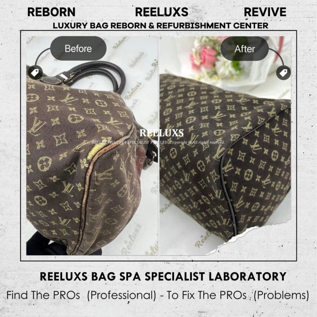 Louis Vuitton Fabric Speedy Handbag Leather Pipping Peel Off Fabric Color Faded… — frame 3
