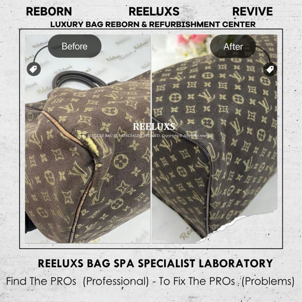 Louis Vuitton Fabric Speedy Handbag Leather Pipping Peel Off Fabric Color Faded… — frame 1