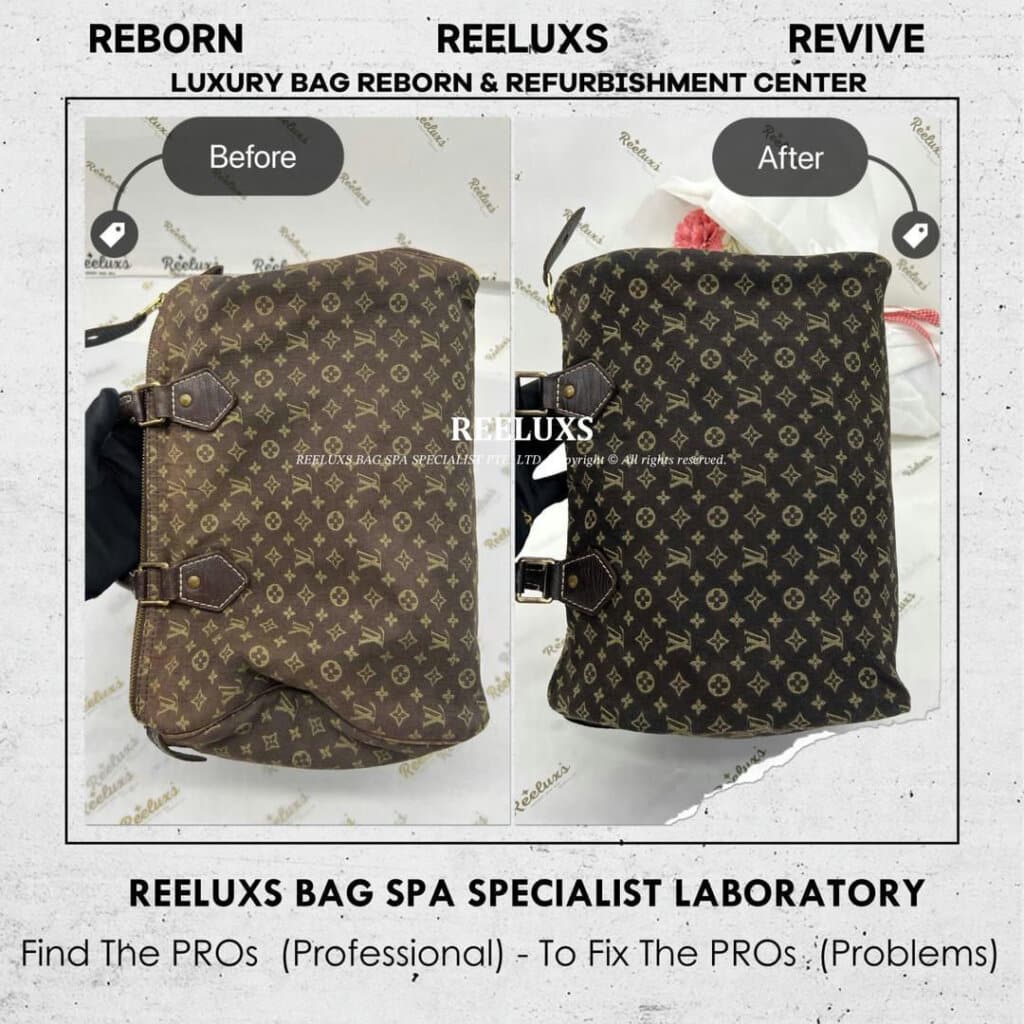Louis Vuitton Fabric Speedy Handbag Leather Pipping Peel Off Fabric Color Faded… — frame 4