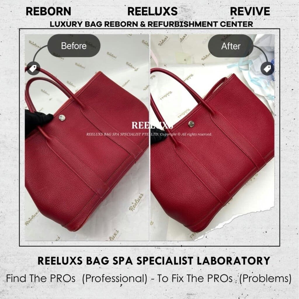 Garden Party Handbag Leather Faded Scratches & Corner Damage Refurbishment | REELUXS — frame 3