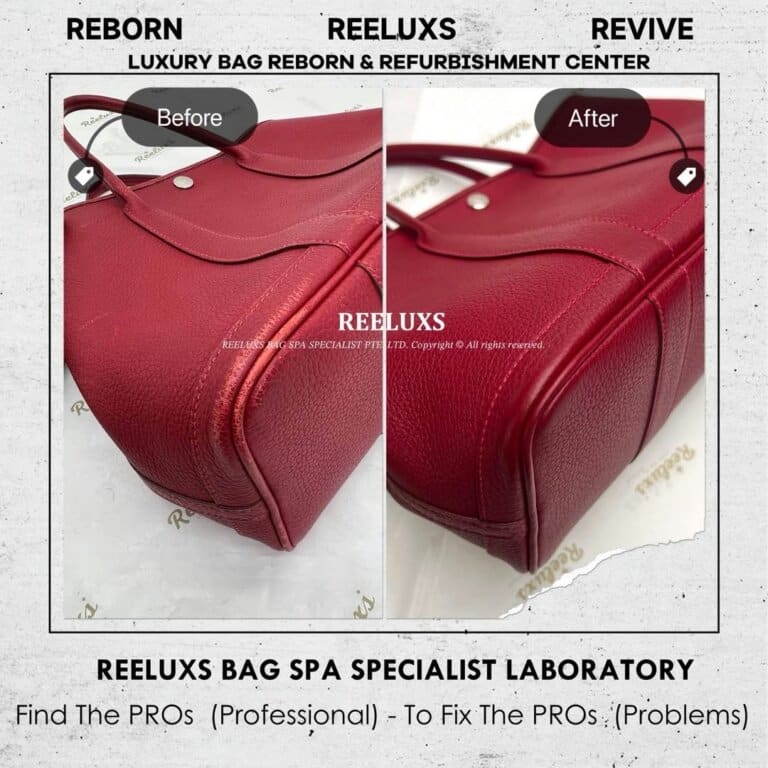 Hermès Garden Party Handbag Leather Faded Scratches & Corner Damage Refurbishment | REELUXS