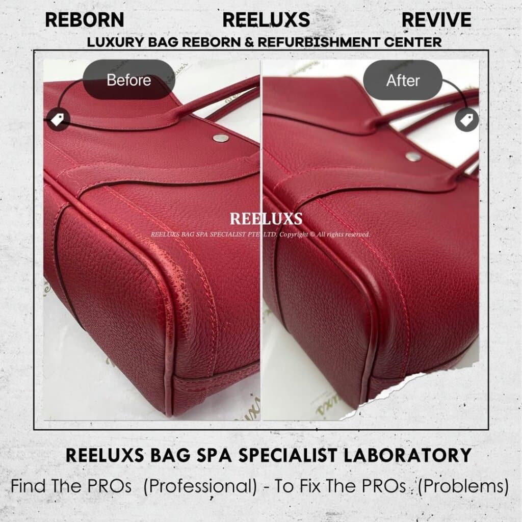Garden Party Handbag Leather Faded Scratches & Corner Damage Refurbishment | REELUXS — frame 2