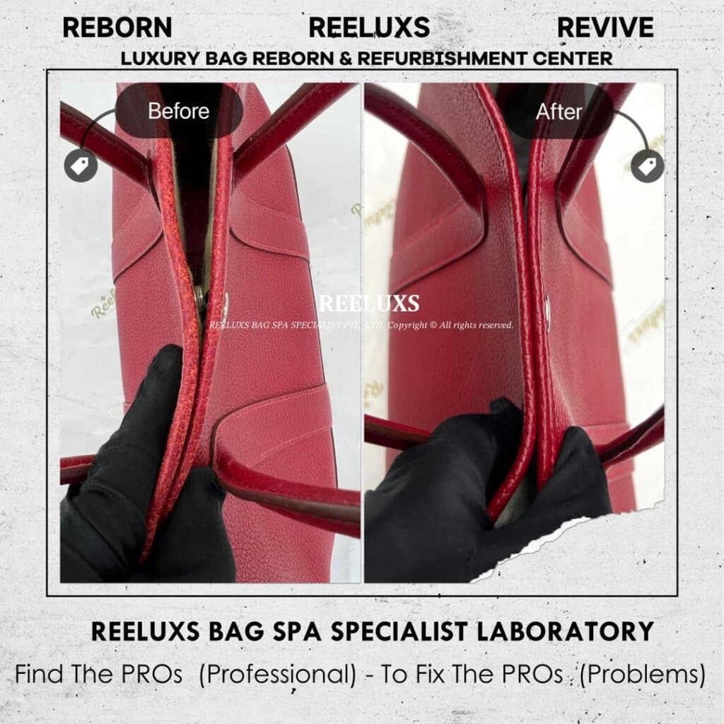 Garden Party Handbag Leather Faded Scratches & Corner Damage Refurbishment | REELUXS — frame 6