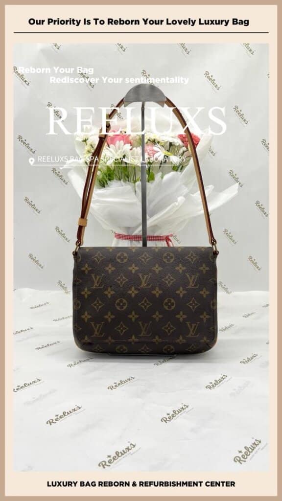 LV Monogram Canvas Messenger Bag Vachetta Hook Fully Stain & Faded — frame 4
